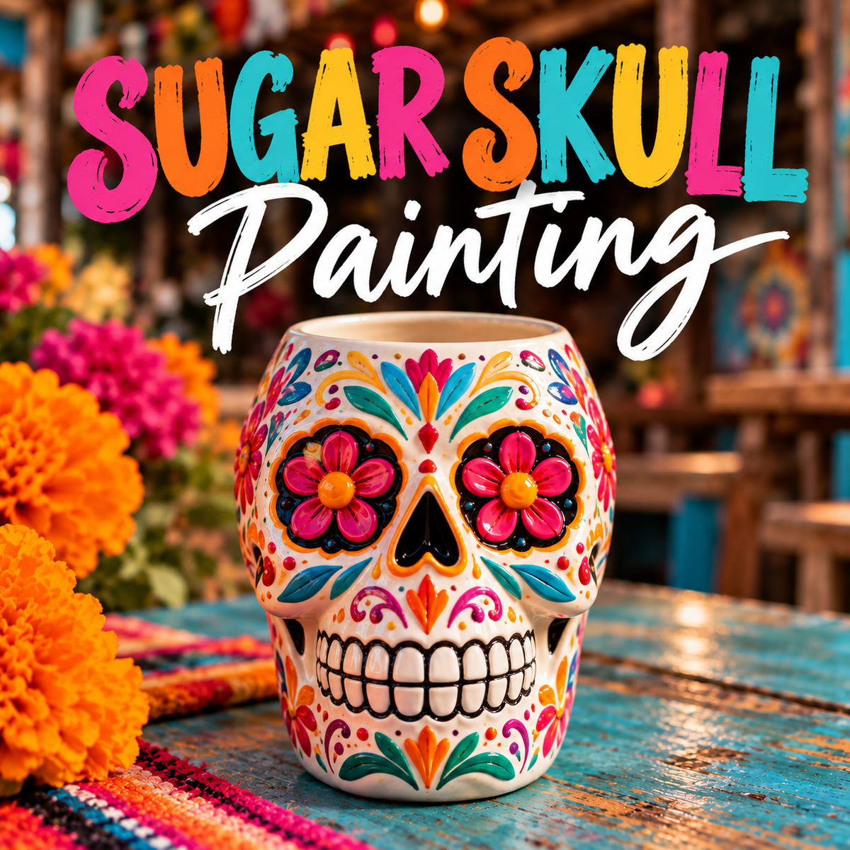 Sugar Skull Painting @ Big Chill Surf Cantina